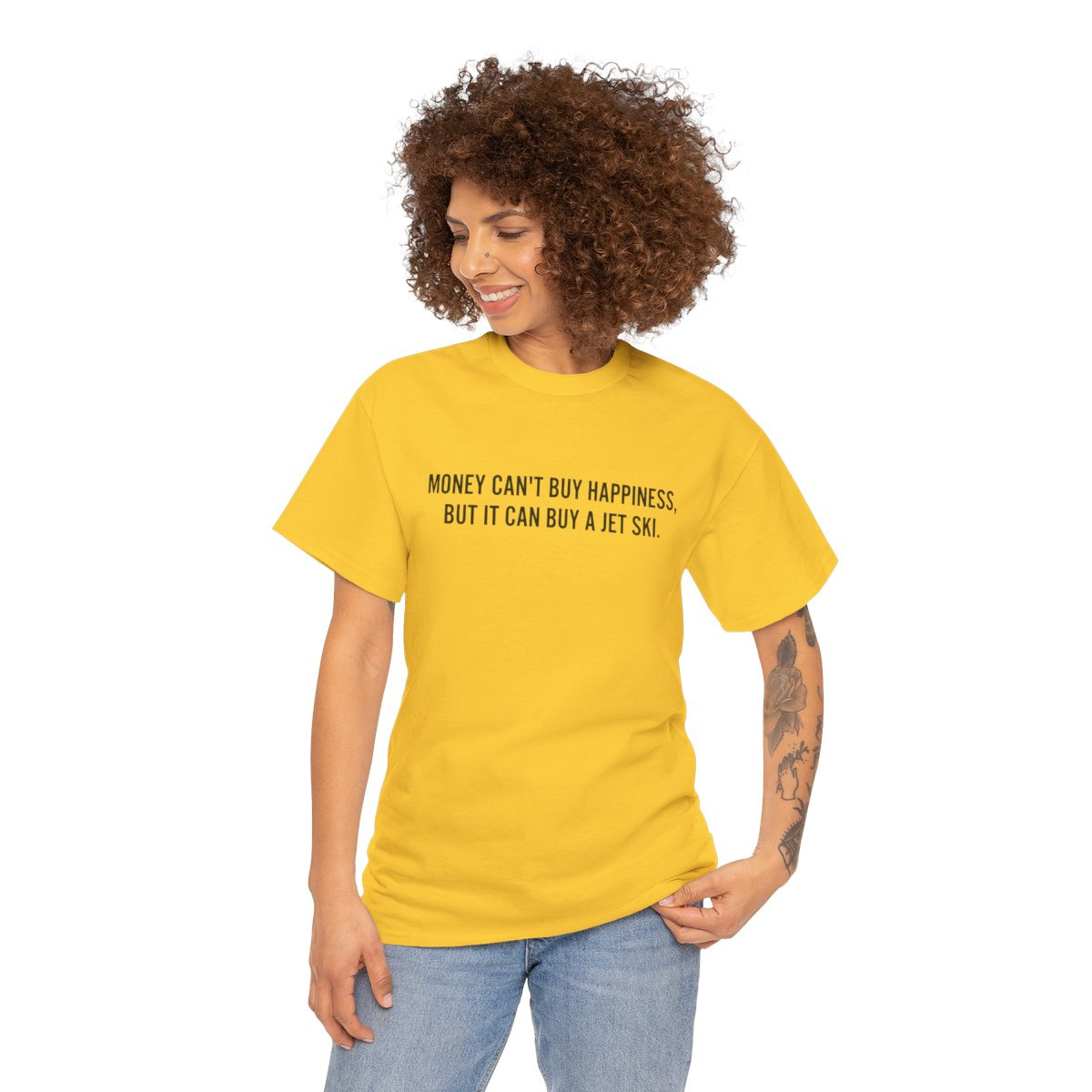 Funny Quote Tee — "Money Can't Buy Happiness, But It Can Buy a Jet Ski"